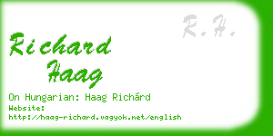 richard haag business card