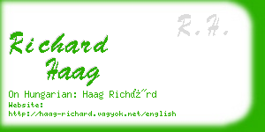 richard haag business card